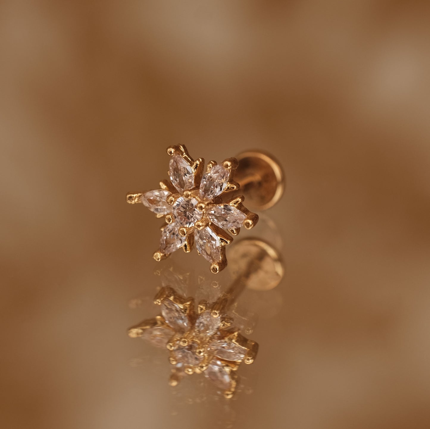 Boucle d'oreille à l'unité Winter dorée