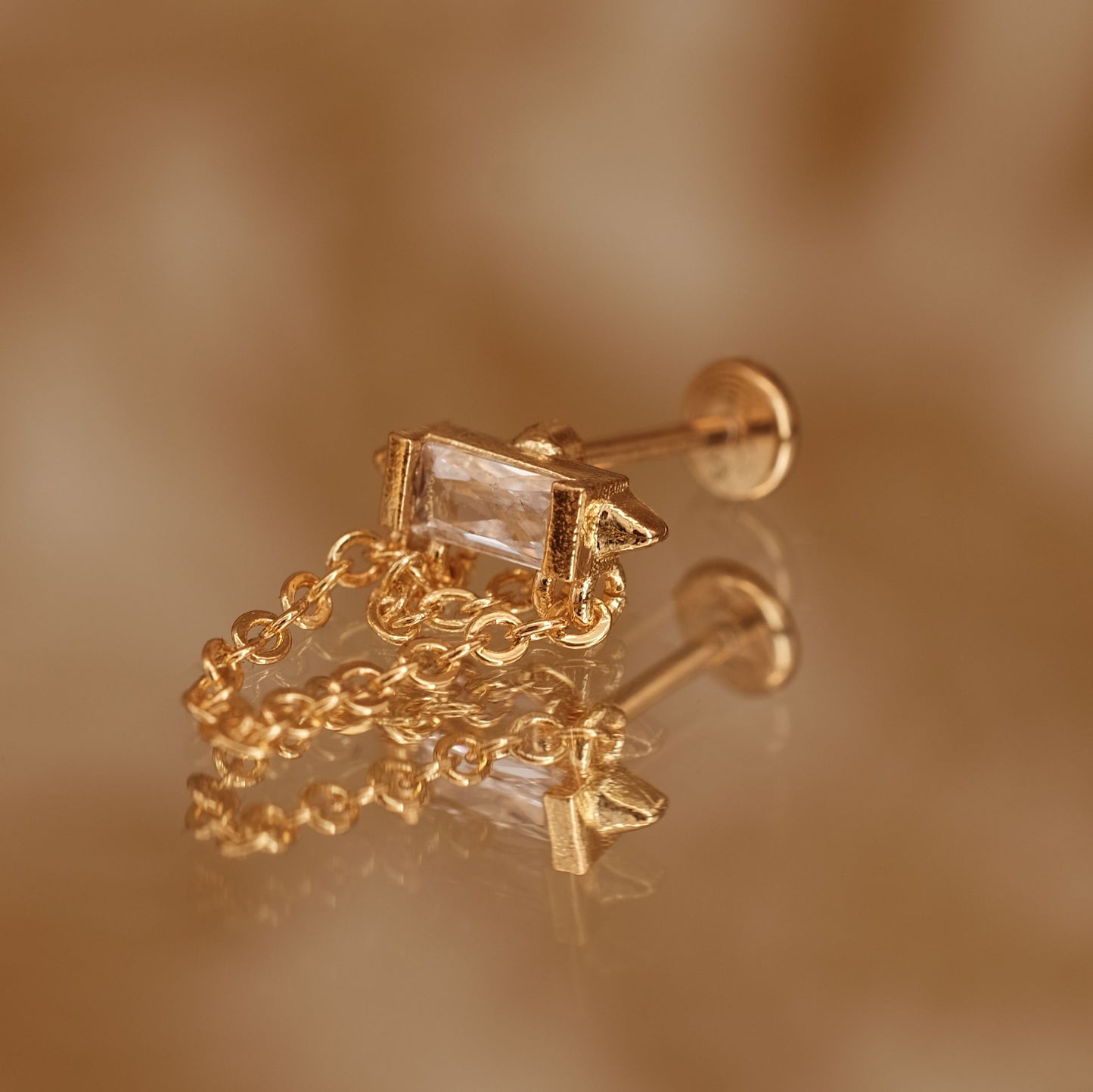 Boucle d'oreille à l'unité Melina dorée