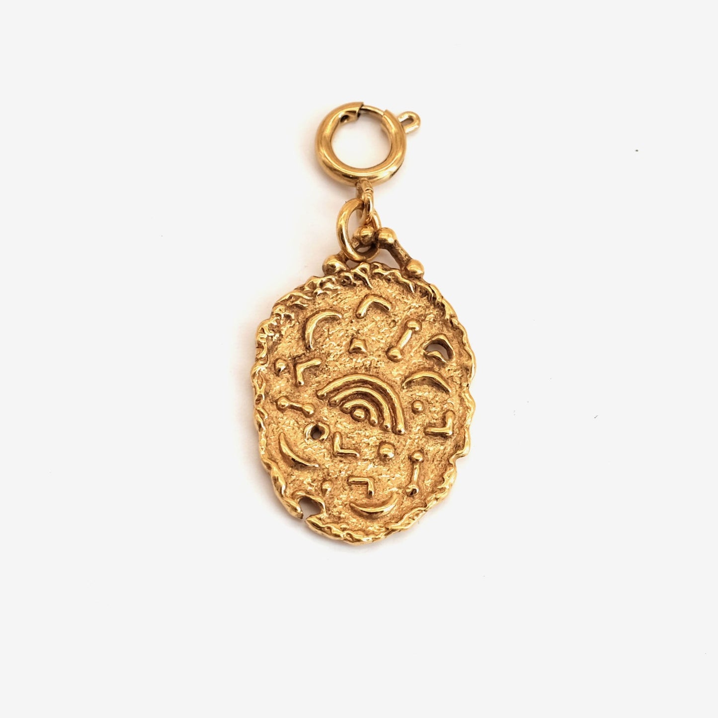 Pendentif médaille abstraite doré