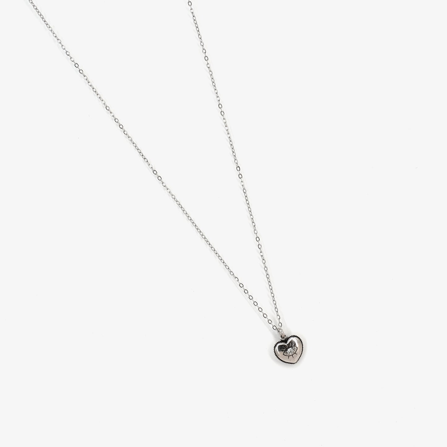 Collier Coeur pompi argenté