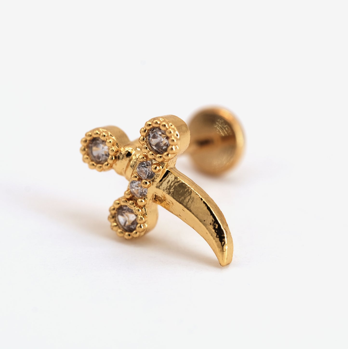 Boucle d'oreille à l'unité Analia dorée