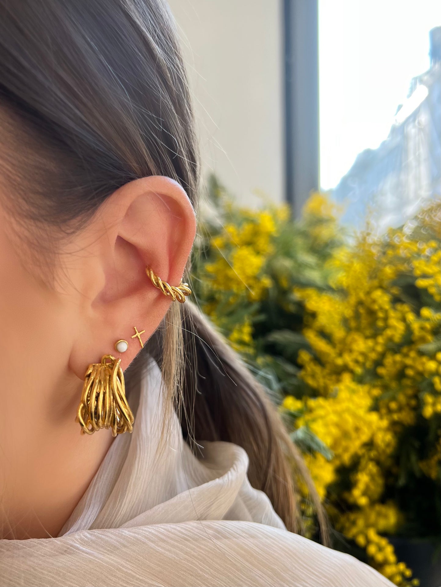 Bague d'oreille Sky Wheel dorée