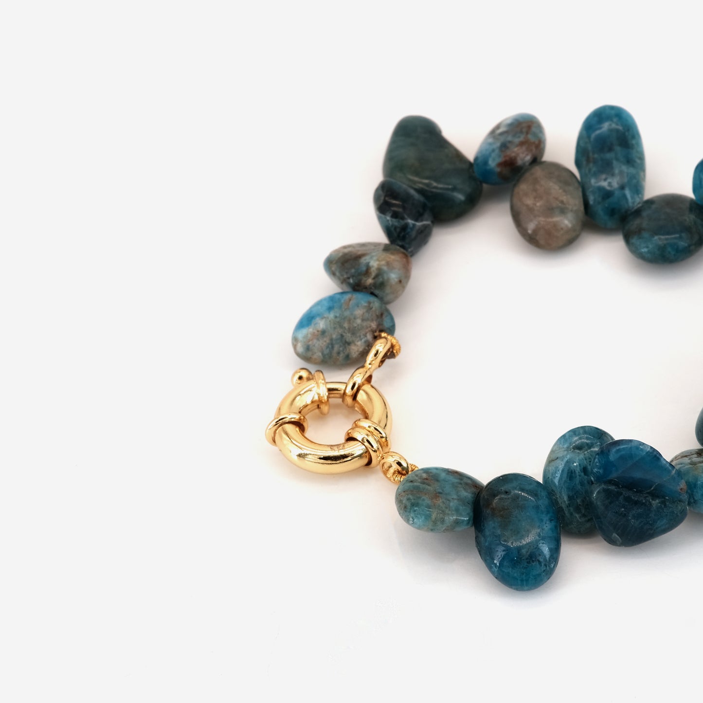 Bracelet Apatite Bleu doré