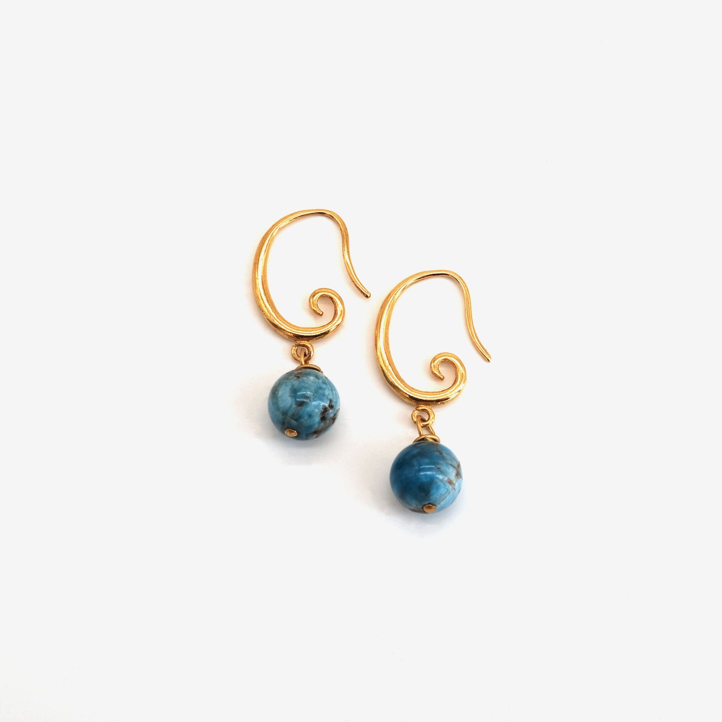 Boucles d'oreilles Apatite dorées