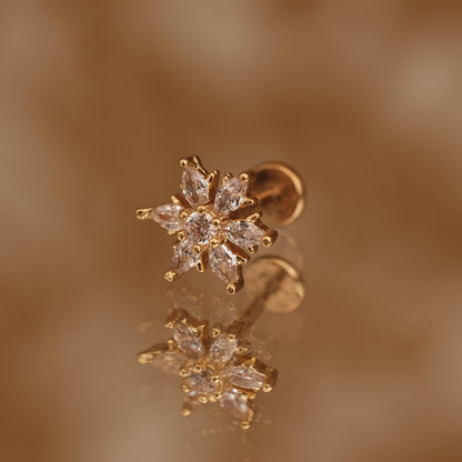 Boucle d'oreille à l'unité Winter dorée