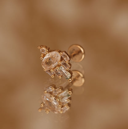 Boucle d'oreille à l'unité Ambra dorée