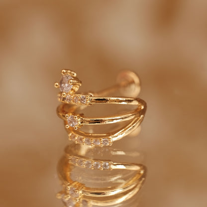 Boucle d'oreille à l'unité Violeta dorée