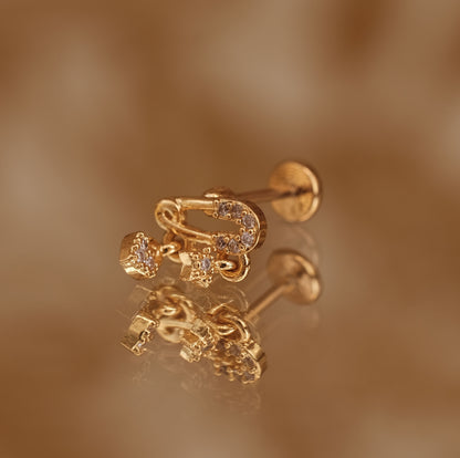 Boucle d'oreille à l'unité Laney dorée