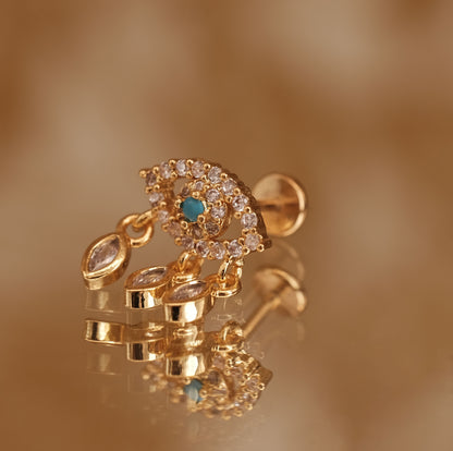 Boucle d'oreille à l'unité Davina dorée