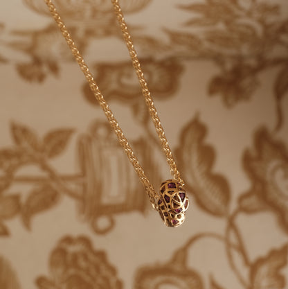 Collier Boule Ruby doré