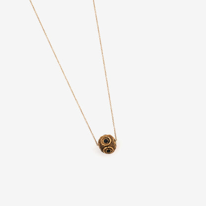 Collier Boule Noir doré