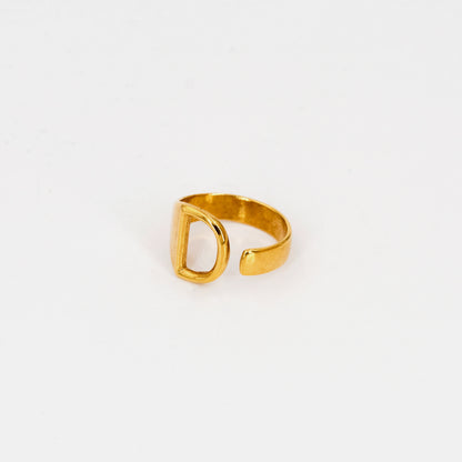 Bague ajustable "Caractère" dorée