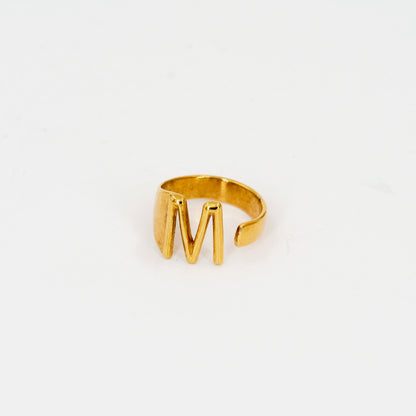 Bague ajustable "Caractère" dorée