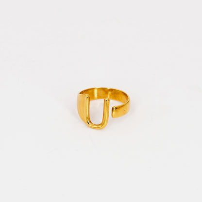 Bague ajustable "Caractère" dorée