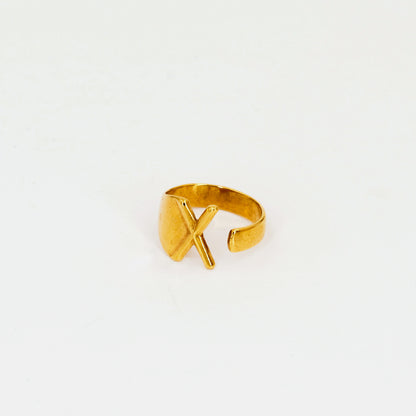 Bague ajustable "Caractère" dorée