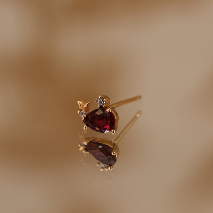 Boucle d'oreille à l'unité Jayde dorée