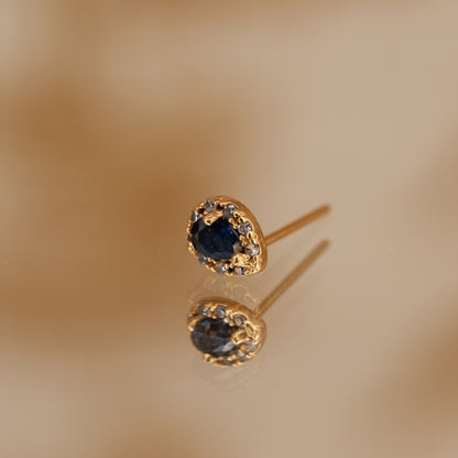 Boucle d'oreille à l'unité Myrtilles dorée