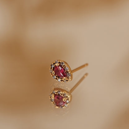 Boucle d’oreille à l’unité Cerise dorée