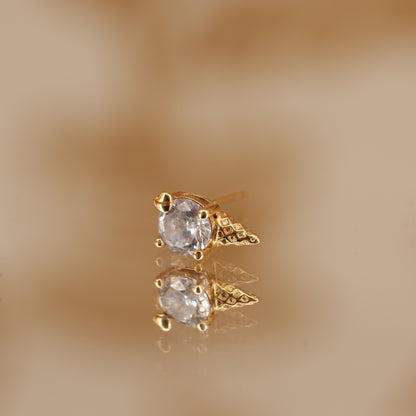 Boucle d'oreille à l'unité Glace dorée