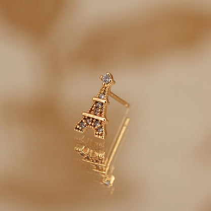 Boucle d'oreille à l'unité Paris dorée