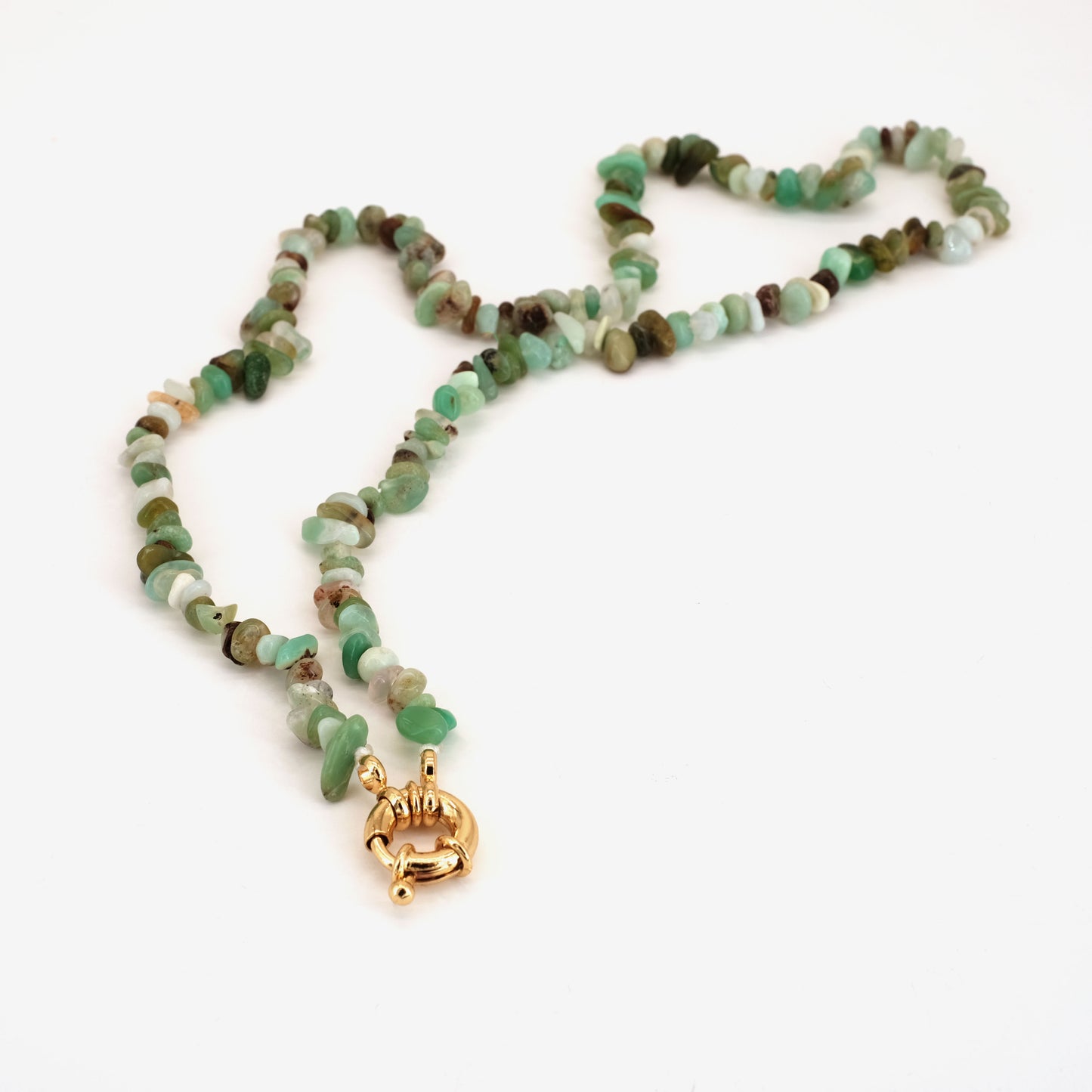 Collier Chrysoprase doré