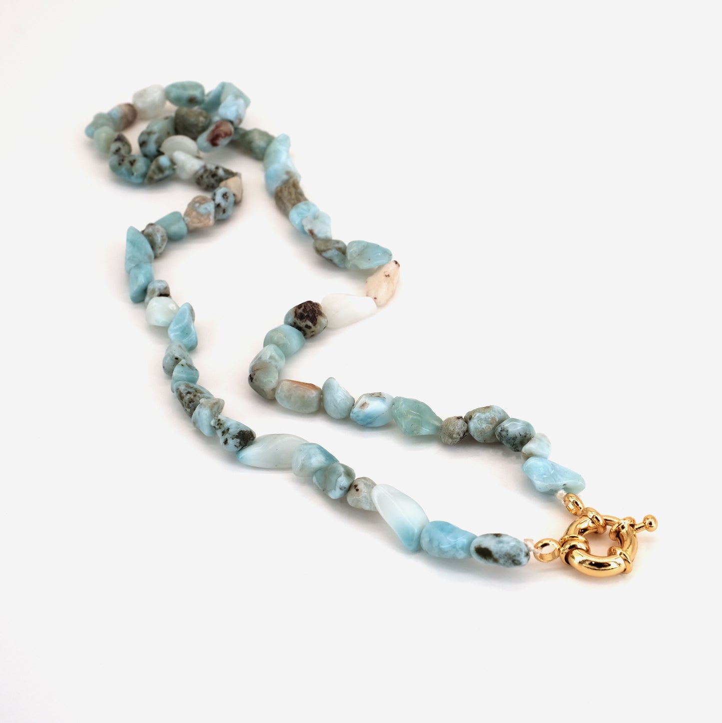 Collier Larimar doré