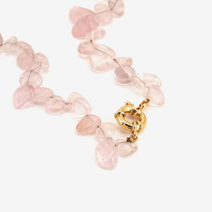 Collier Quartz Rosa doré