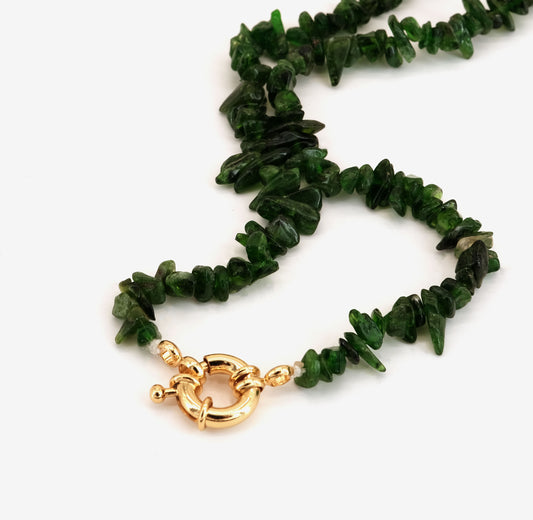 Collier Diopside doré