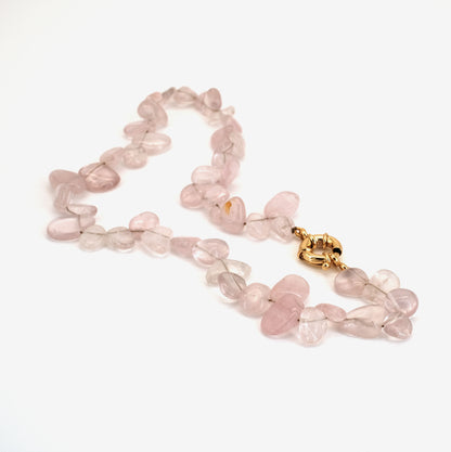 Collier Quartz Rosa doré