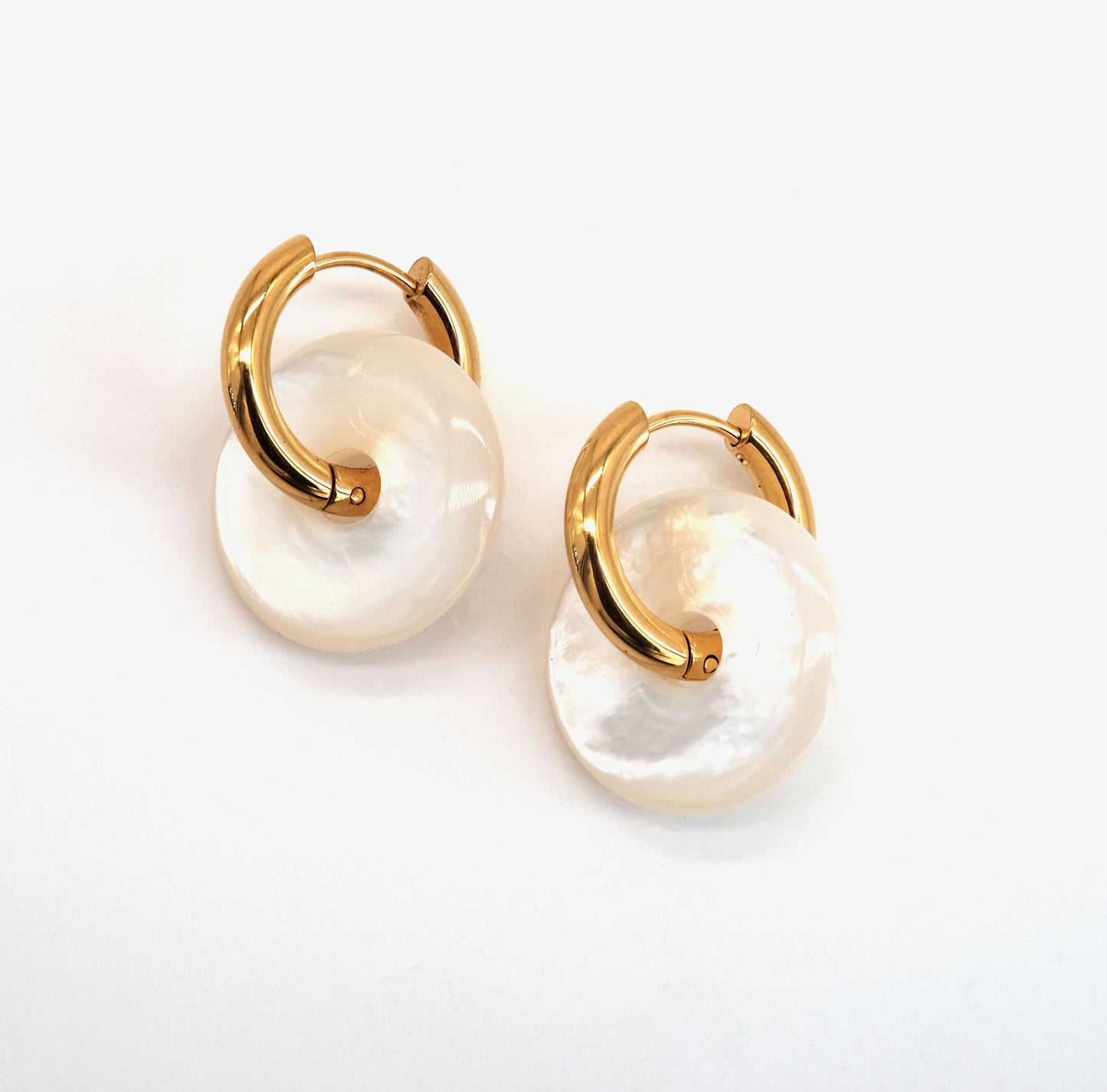 Boucles d'oreilles Jaylani dorées Nacre