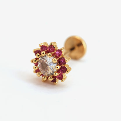 Boucle d'oreille à l'unité Telma rose dorée