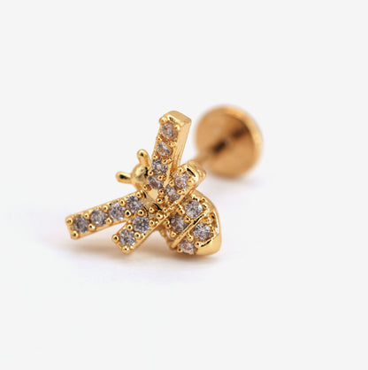 Boucle d'oreille à l'unité Journi dorée