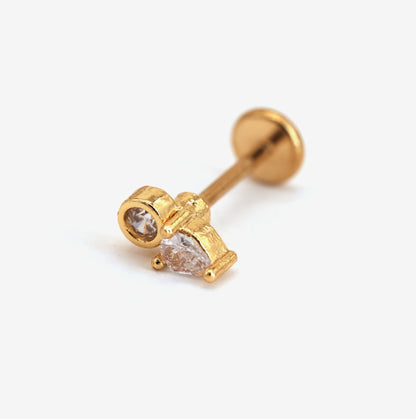 Boucle d'oreille à l'unité Gloria dorée