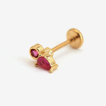 Boucle d'oreille à l'unité Gloria dorée