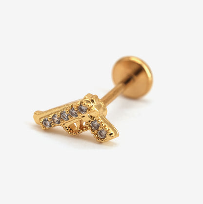 Boucle d'oreille à l'unité Leslie dorée