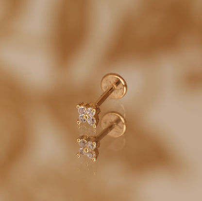 Boucle d'oreille à l'unité Arlet dorée