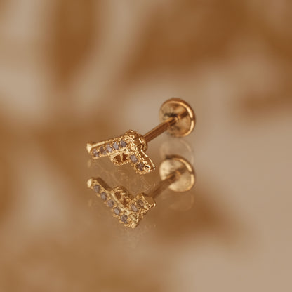 Boucle d'oreille à l'unité Leslie dorée