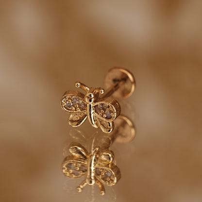 Boucle d'oreille à l'unité Mave dorée