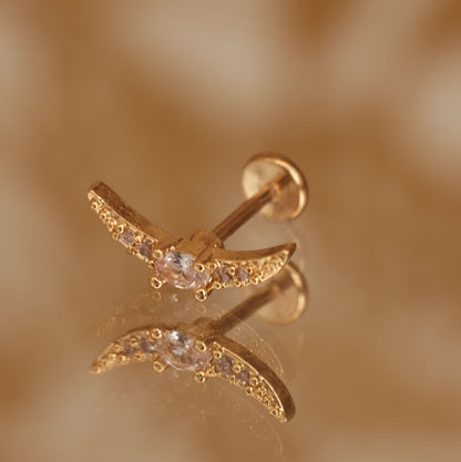 Boucle d'oreille à l'unité Eve dorée