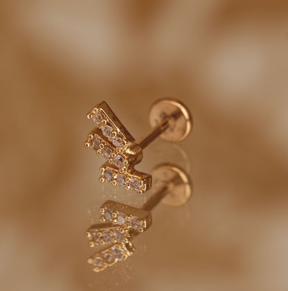 Boucle d'oreille à l'unité Irene dorée