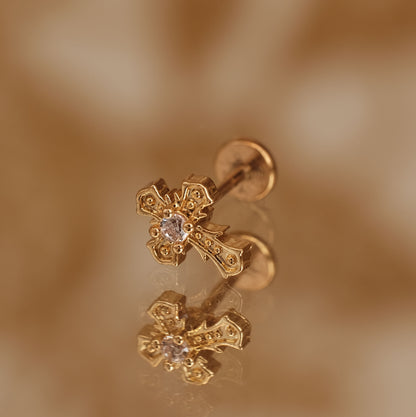 Boucle d'oreille à l'unité Cartha dorée