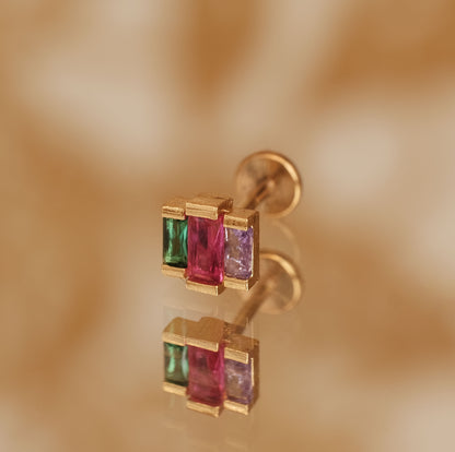 Boucle d'oreille à l'unité Anne dorée