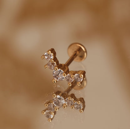 Boucle d'oreille à l'unité Crown dorée