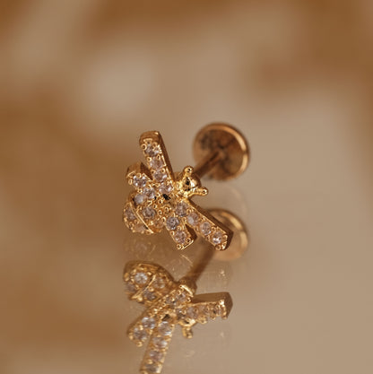 Boucle d'oreille à l'unité Journi dorée