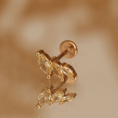 Boucle d'oreille à l'unité Jaylani jaune dorée