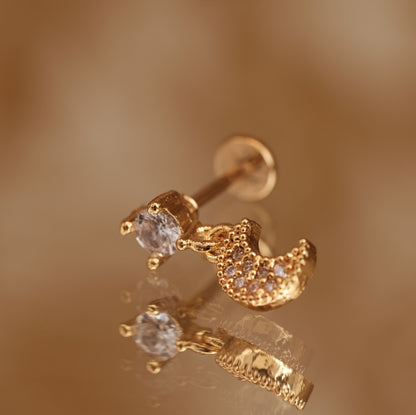 Boucle d'oreille à l'unité Romina dorée