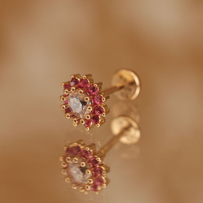 Boucle d'oreille à l'unité Telma rose dorée