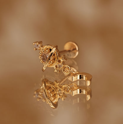 Boucle d'oreille à l'unité Kaitlyn dorée