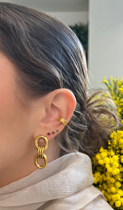 Boucle d'oreille à l'unité Arciel dorée
