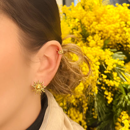 Boucles d'oreilles Petit Soleil dorées